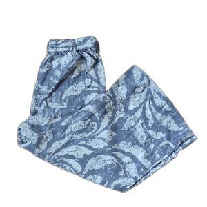 Joie Gray and White Swirl Design Wide Leg Palazzo Pants with Belt Size Medium